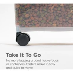 IRIS USA WeatherPro Airtight Dog, Cat, Bird & Other Pet Food Storage Bin Container With Attachable Casters -Pet Care Sales 231638 PT6. AC SS1800 V1680803940