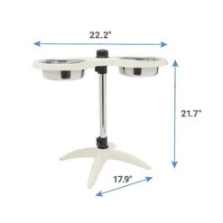 Frisco Adjustable Stainless Steel Double Elevated Dog Bowls 12 Frisco Adjustable Stainless Steel Double Elevated Dog Bowls -Pet Care Sales 232097 PT6. AC SS1800 V1605747106