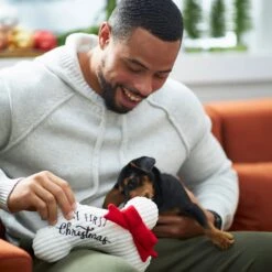 Frisco Holiday My First Christmas Bone Plush Squeaky Dog Toy -Pet Care Sales 233166 PT2. AC SS1800 V1601304755