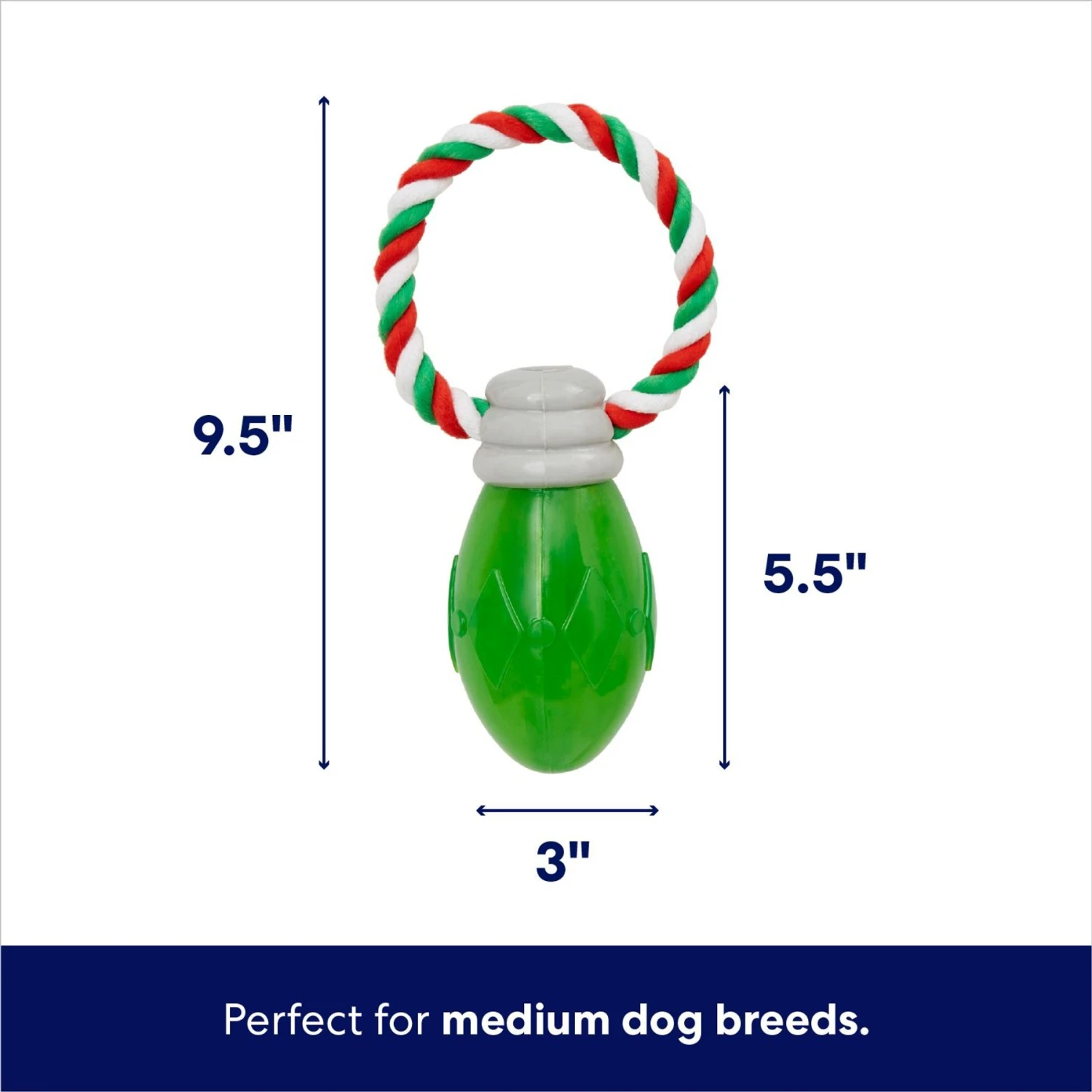 Frisco Holiday Christmas Light Rope With TPR Squeaky Dog Toy 2 Frisco Holiday Christmas Light Rope With TPR Squeaky Dog Toy - Image 2