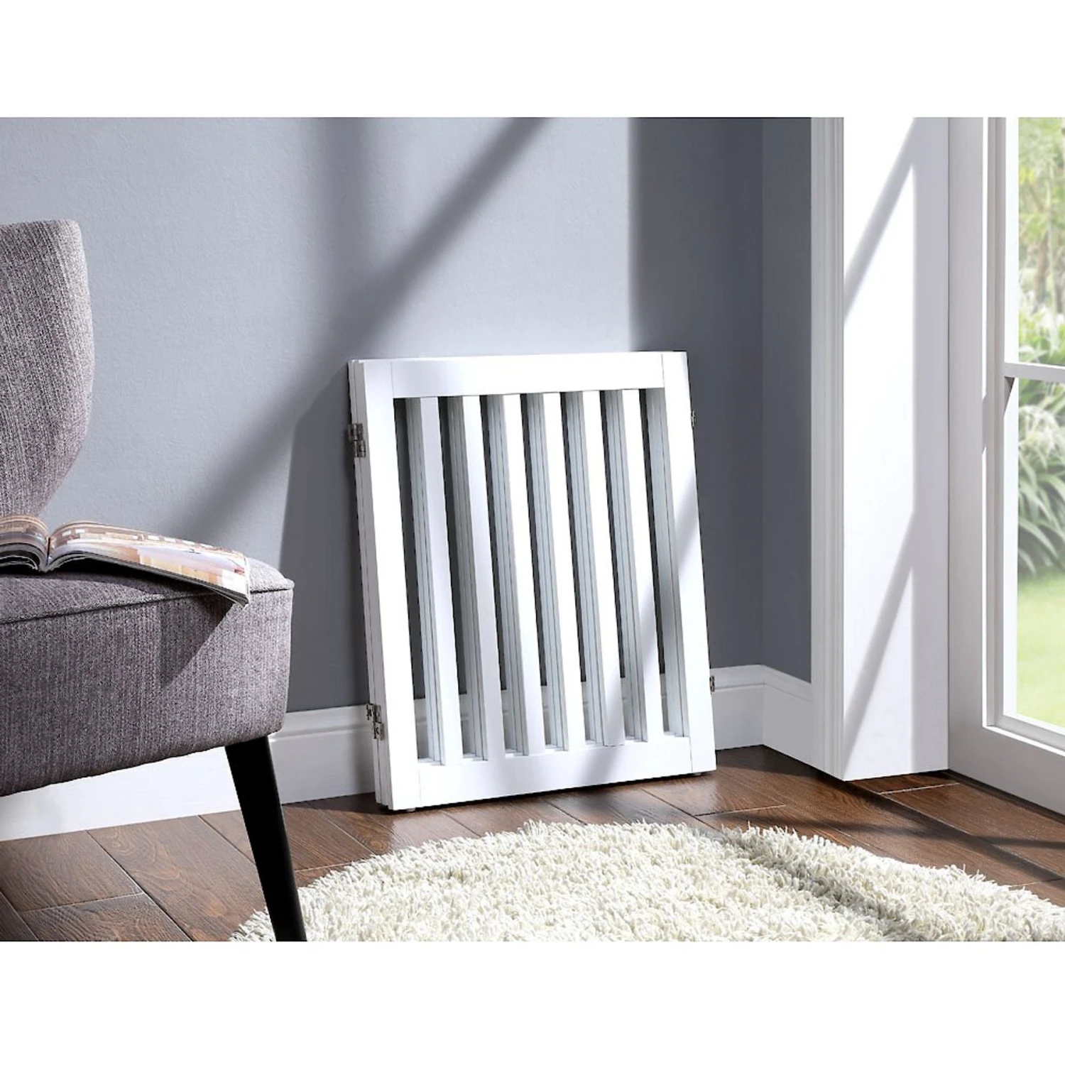 Unipaws 3 Panel Free Standing Dog Gate 2 Unipaws 3 Panel Free Standing Dog Gate - Image 2