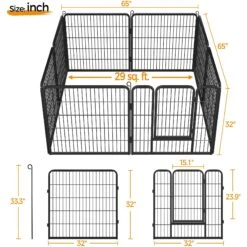 Yaheetech 8-Panel Dog Exercise Pen, Black 12 Yaheetech 8-Panel Dog Exercise Pen, Black -Pet Care Sales 242638 PT3. AC SS1800 V1687373900