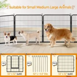 Yaheetech 8-Panel Dog Exercise Pen, Black 13 Yaheetech 8-Panel Dog Exercise Pen, Black -Pet Care Sales 242638 PT4. AC SS1800 V1687375276