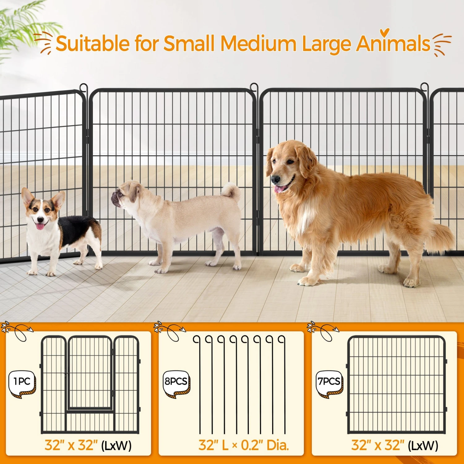 Yaheetech 8-Panel Dog Exercise Pen, Black 5 Yaheetech 8-Panel Dog Exercise Pen, Black - Image 5