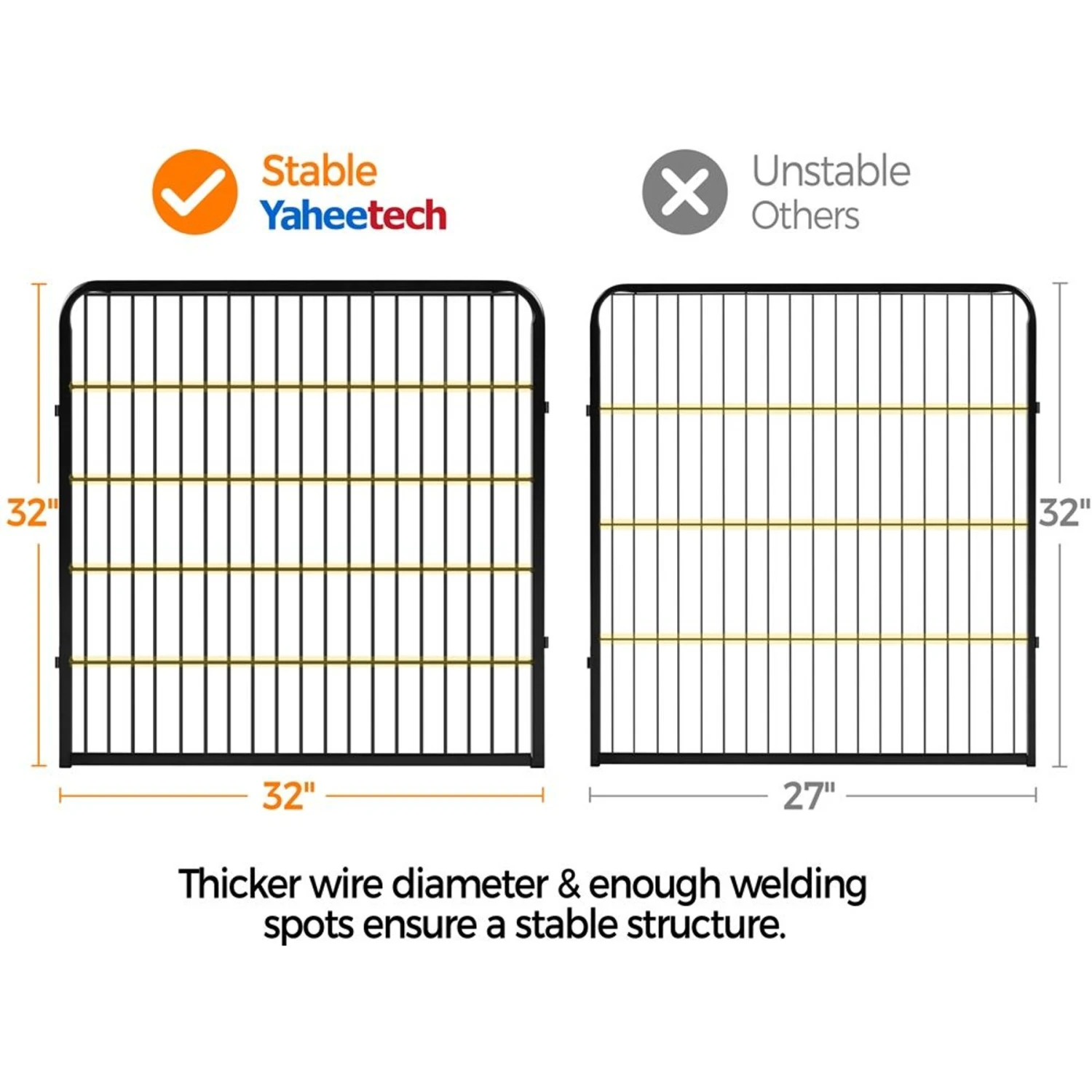 Yaheetech 8-Panel Dog Exercise Pen, Black 9 Yaheetech 8-Panel Dog Exercise Pen, Black - Image 9