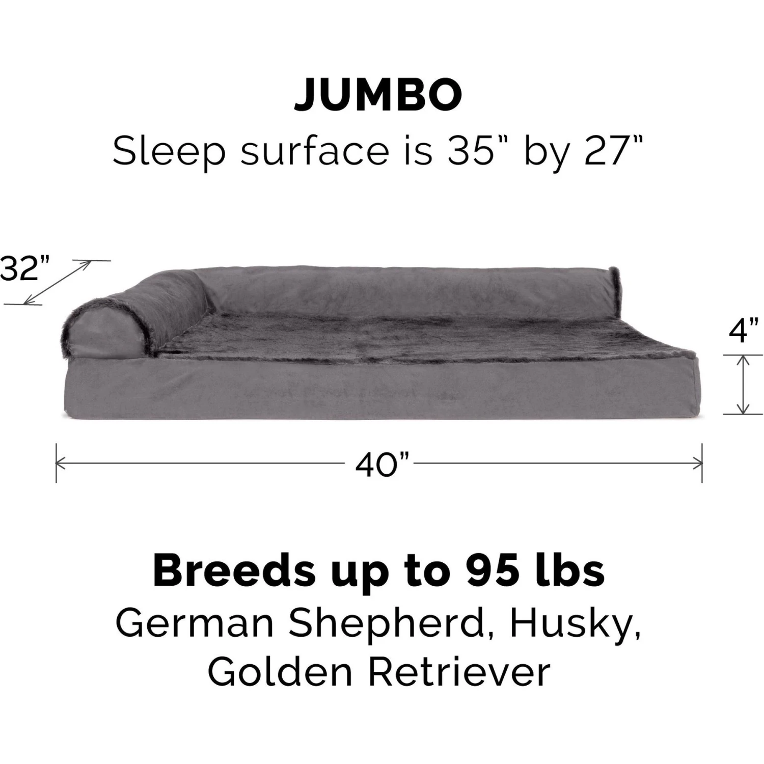 FurHaven Plush Deluxe Chaise Memory Top Cat & Dog Bed With Removable Cover 2 FurHaven Plush Deluxe Chaise Memory Top Cat & Dog Bed With Removable Cover - Image 2