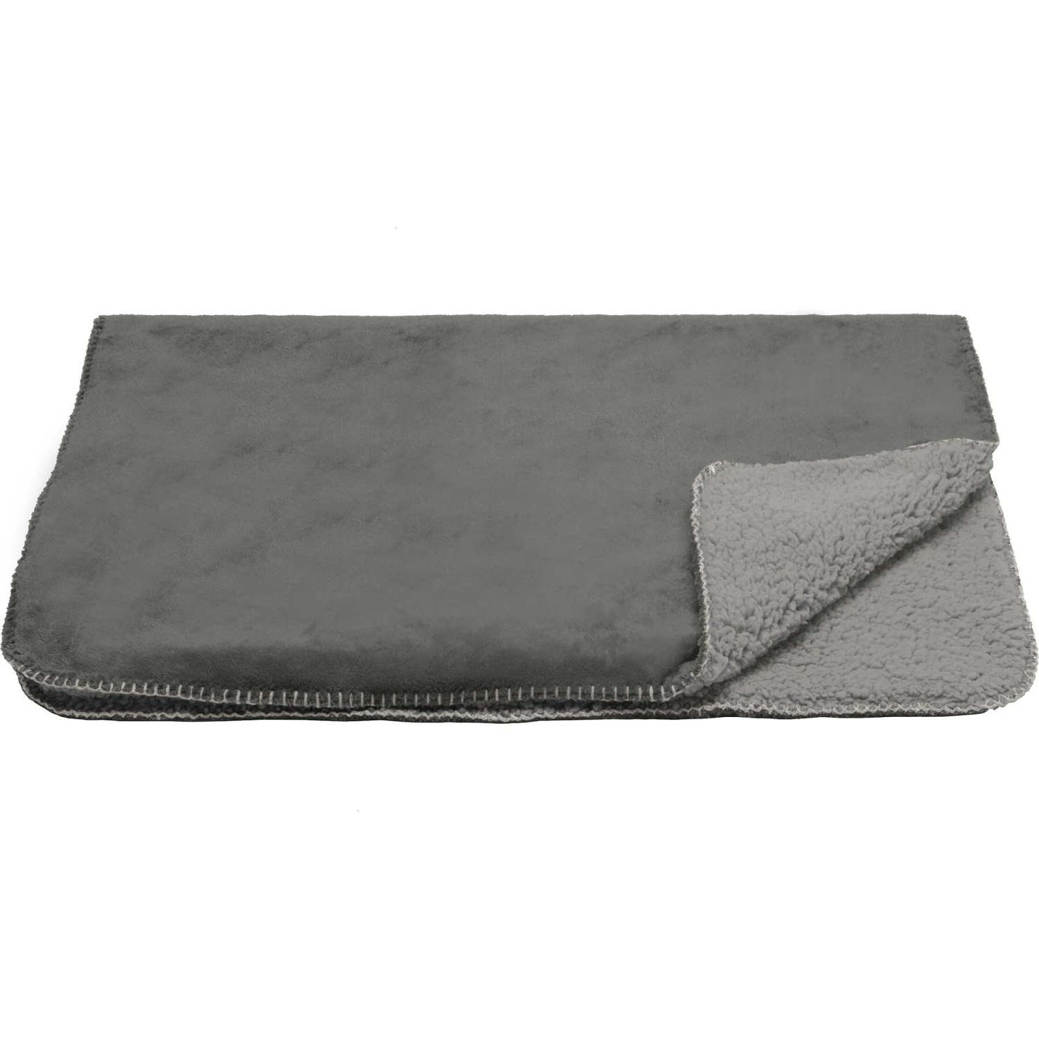 FurHaven Orthopedic Plush & Suede Sofa Dog & Cat Bed & Blanket, Gray, Large 5 FurHaven Orthopedic Plush & Suede Sofa Dog & Cat Bed & Blanket, Gray, Large - Image 5