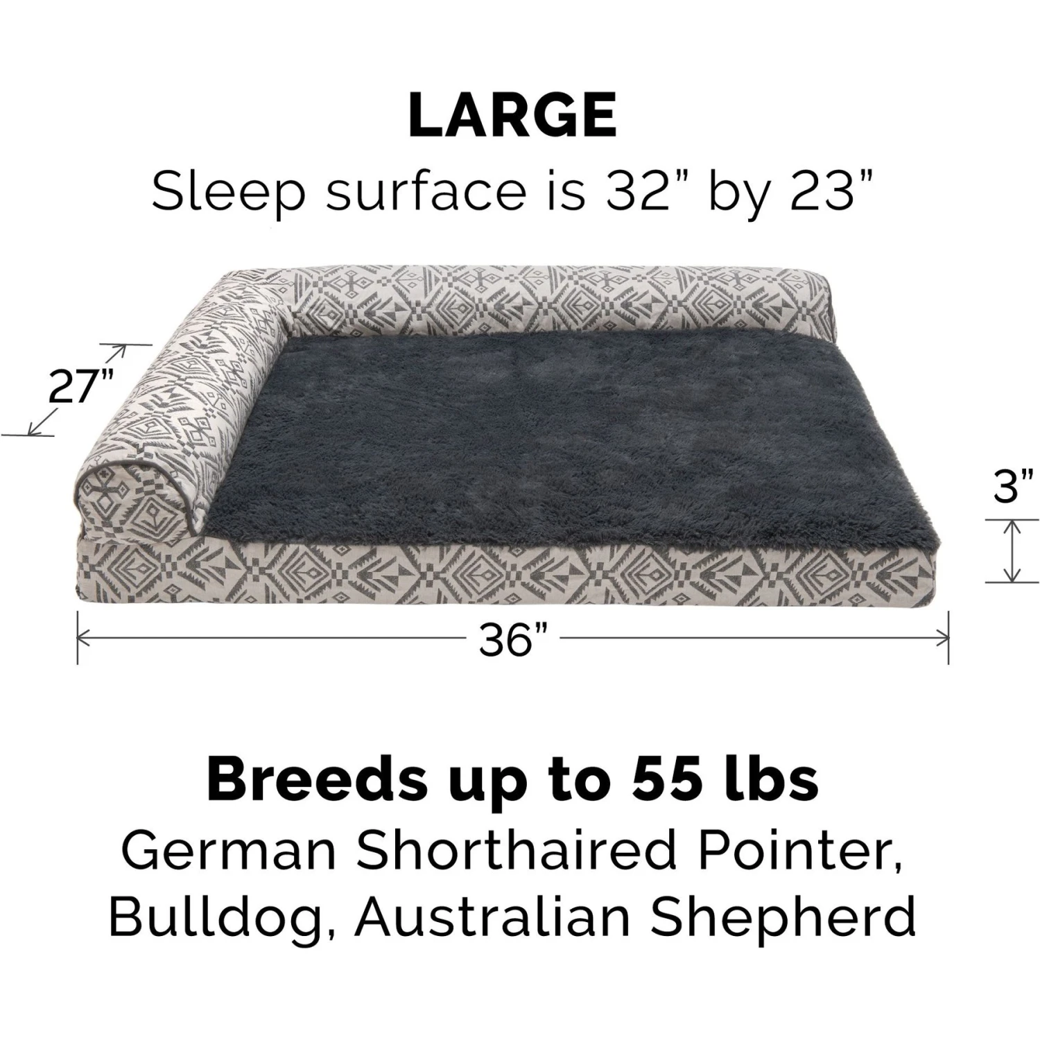 FurHaven Southwest Kilim Orthopedic Deluxe Chaise Dog & Cat Bed 5 FurHaven Southwest Kilim Orthopedic Deluxe Chaise Dog & Cat Bed - Image 5