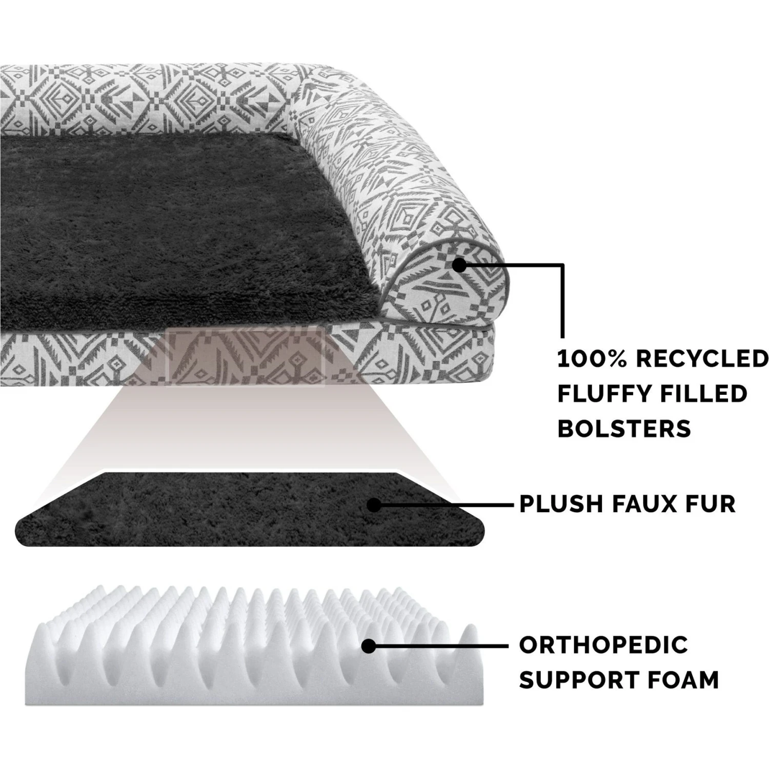 FurHaven Southwest Kilim Orthopedic Deluxe Chaise Dog & Cat Bed 6 FurHaven Southwest Kilim Orthopedic Deluxe Chaise Dog & Cat Bed - Image 6