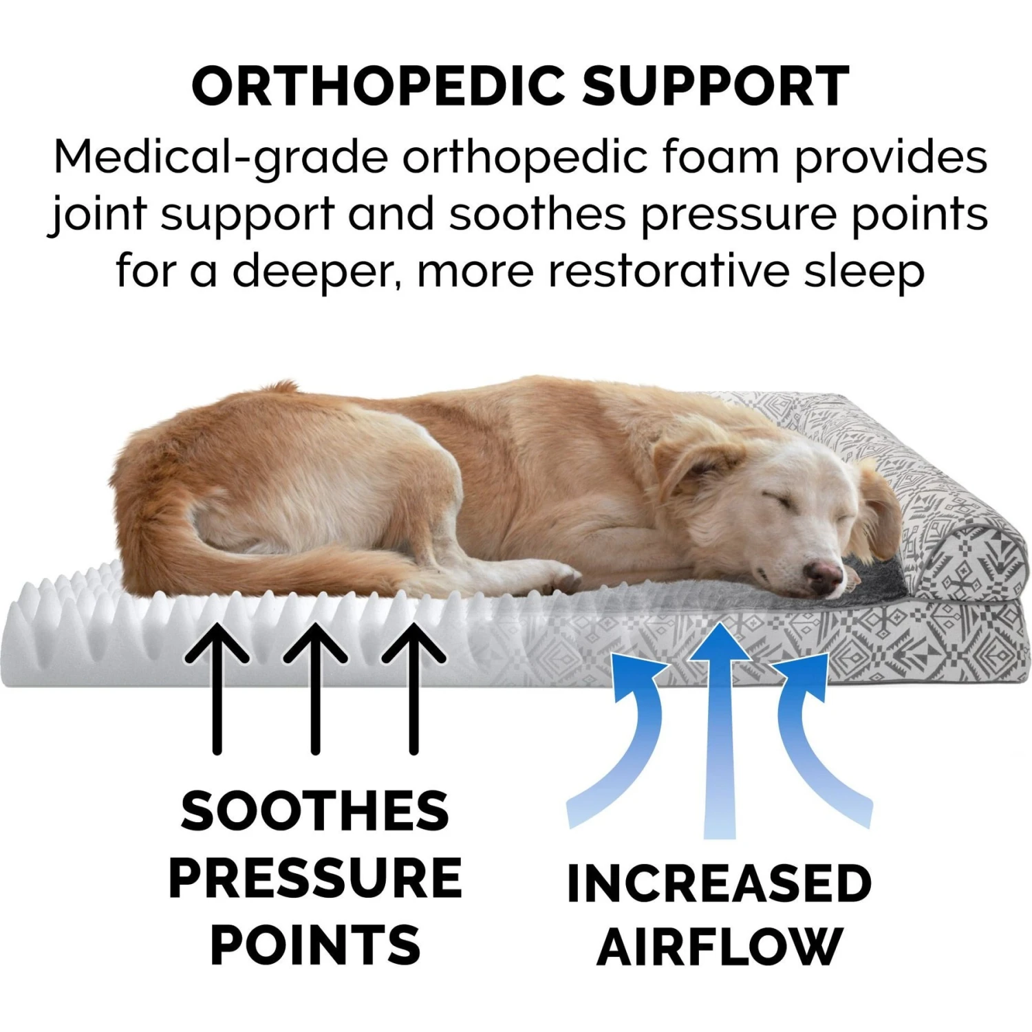 FurHaven Southwest Kilim Orthopedic Deluxe Chaise Dog & Cat Bed 7 FurHaven Southwest Kilim Orthopedic Deluxe Chaise Dog & Cat Bed - Image 7