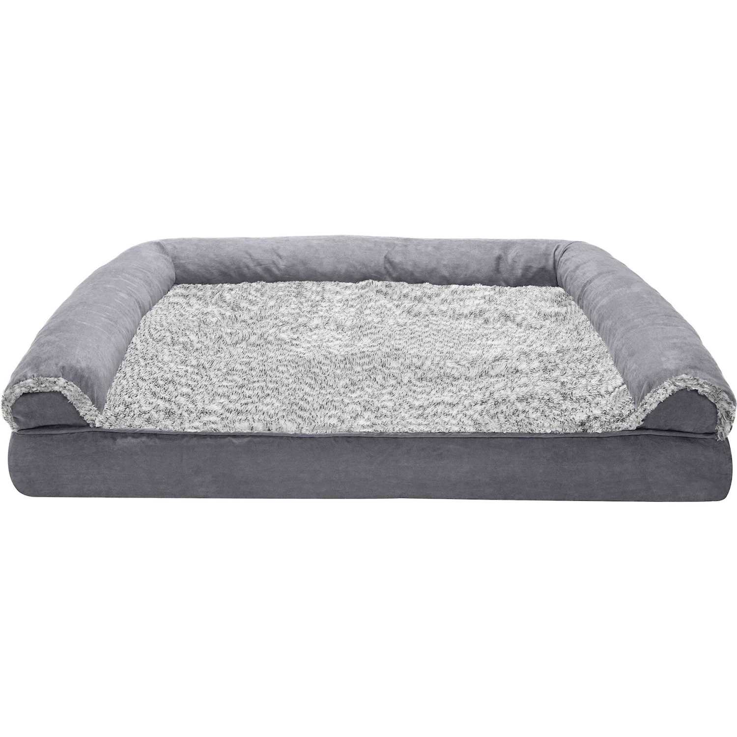FurHaven Faux Fur & Suede Memory Foam Sofa Dog & Cat Bed 3 FurHaven Faux Fur & Suede Memory Foam Sofa Dog & Cat Bed - Image 3