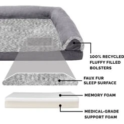 FurHaven Faux Fur & Suede Memory Foam Sofa Dog & Cat Bed 14 FurHaven Faux Fur & Suede Memory Foam Sofa Dog & Cat Bed -Pet Care Sales 244428 PT5. AC SS1800 V1606783031