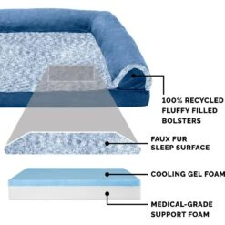 FurHaven Faux Fur & Suede Cooling Gel Sofa Dog & Cat Bed 14 FurHaven Faux Fur & Suede Cooling Gel Sofa Dog & Cat Bed -Pet Care Sales 244475 PT5. AC SS1800 V1606815457