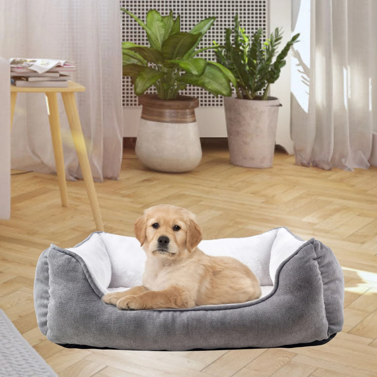 HappyCare Textiles Rectangle Orthopedic Bolster Cat & Dog Bed 1 HappyCare Textiles Rectangle Orthopedic Bolster Cat & Dog Bed