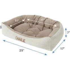 Frisco Rectangular Personalized Bolster Dog Bed W/Removable Cover, Beige, Medium 5 Frisco Rectangular Personalized Bolster Dog Bed W/Removable Cover, Beige, Medium -Pet Care Sales 252613 PT2. AC SS1800 V1605142360