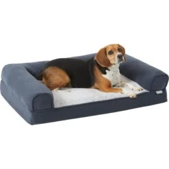 Frisco Faux Felt Orthopedic Sofa Bolster Dog Bed W/Removable Cover -Pet Care Sales 255183 PT2. AC SS1800 V1657656395