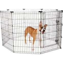 Frisco Heavy Duty Fold & Carry Double Door Collapsible Wire Dog Crate & Frisco Wire Dog & Small Pet Exercise Pen With Step-Through Door -Pet Care Sales 255537 PT4. AC SS1800 V1603646503