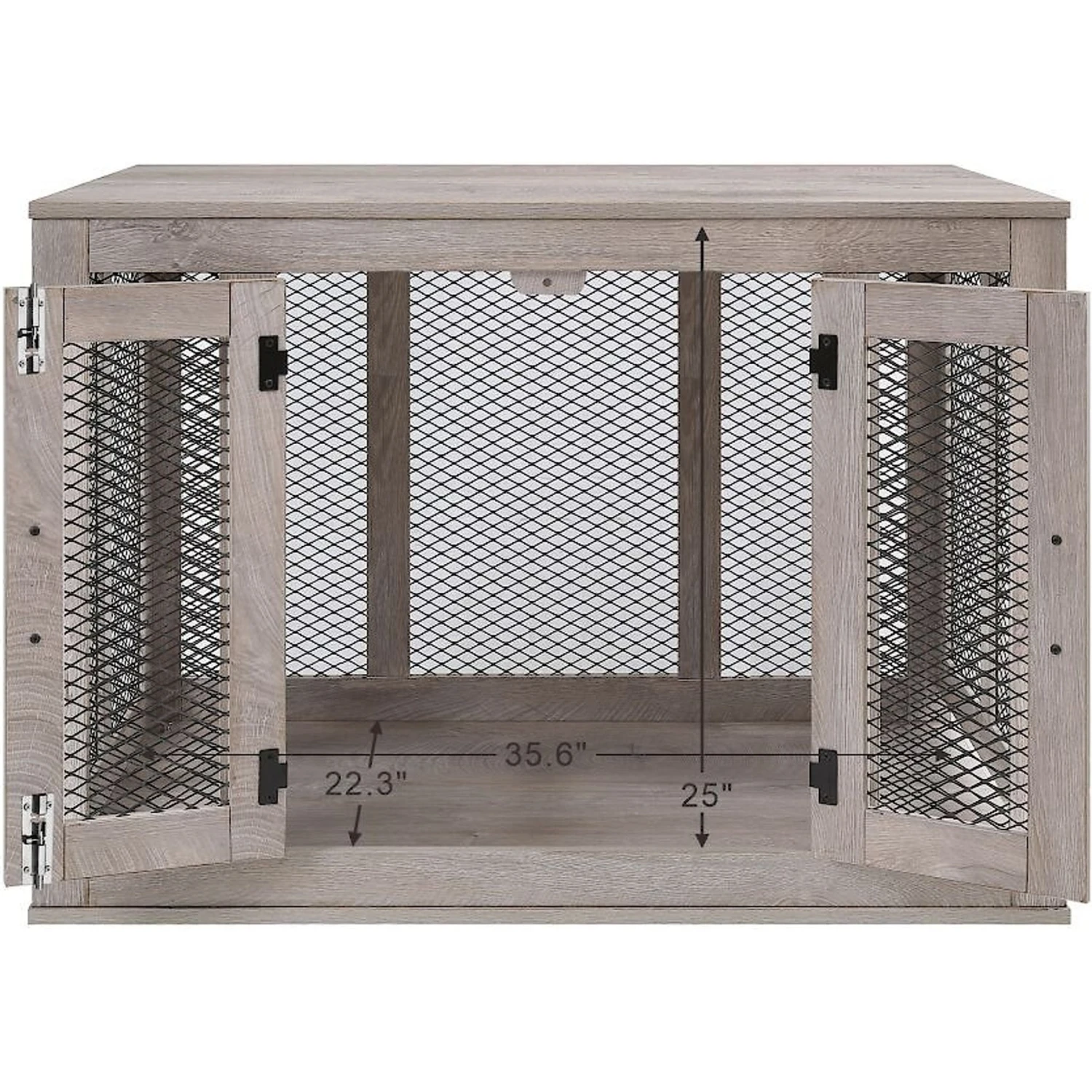 Unipaws Furniture Style Dog Crate, Weathered Gray 3 Unipaws Furniture Style Dog Crate, Weathered Gray - Image 3