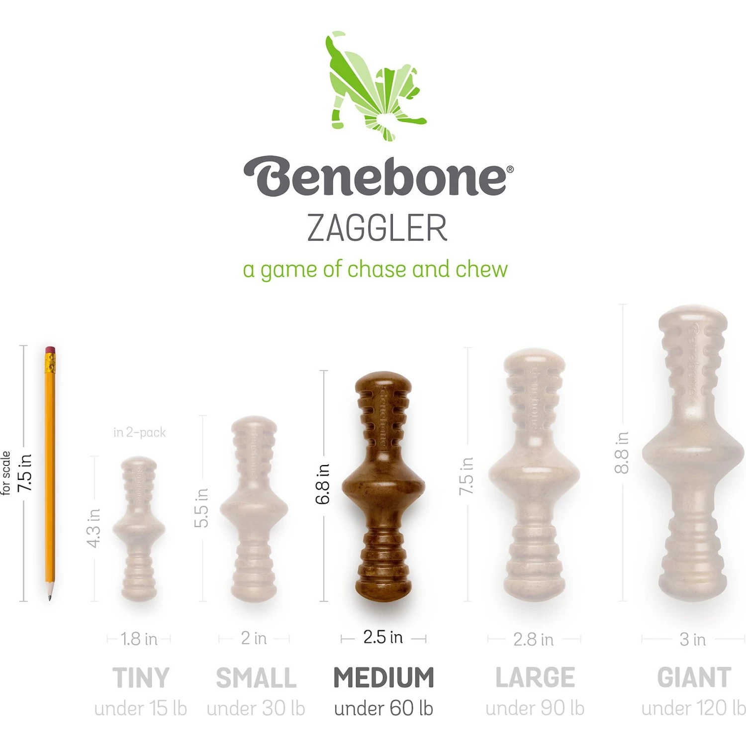 Benebone Zaggler Chicken Flavor Chew Dog Toy 6 Benebone Zaggler Chicken Flavor Chew Dog Toy - Image 6