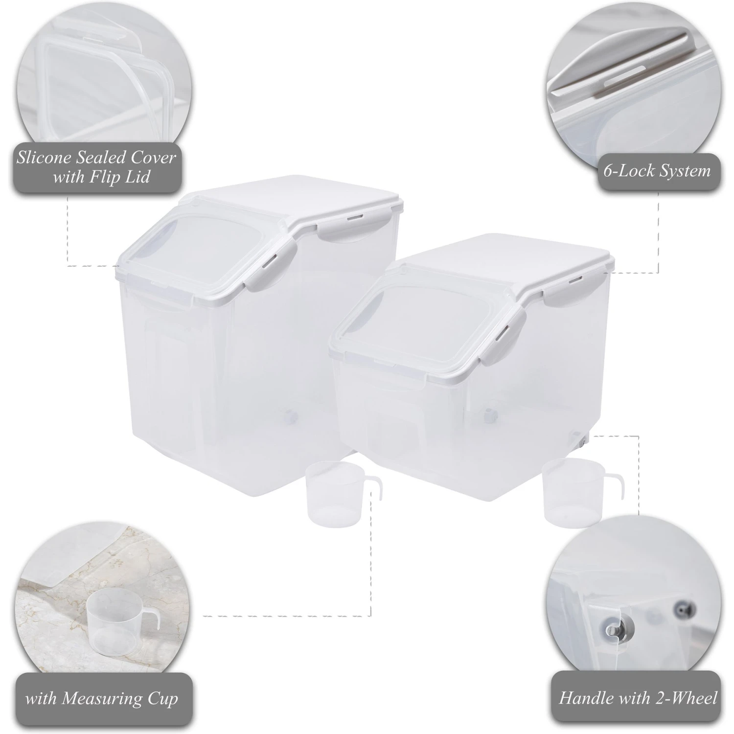 Hanamya BPA Free Pet Food Storage Container & Measuring Cup 3 Hanamya BPA Free Pet Food Storage Container & Measuring Cup - Image 3