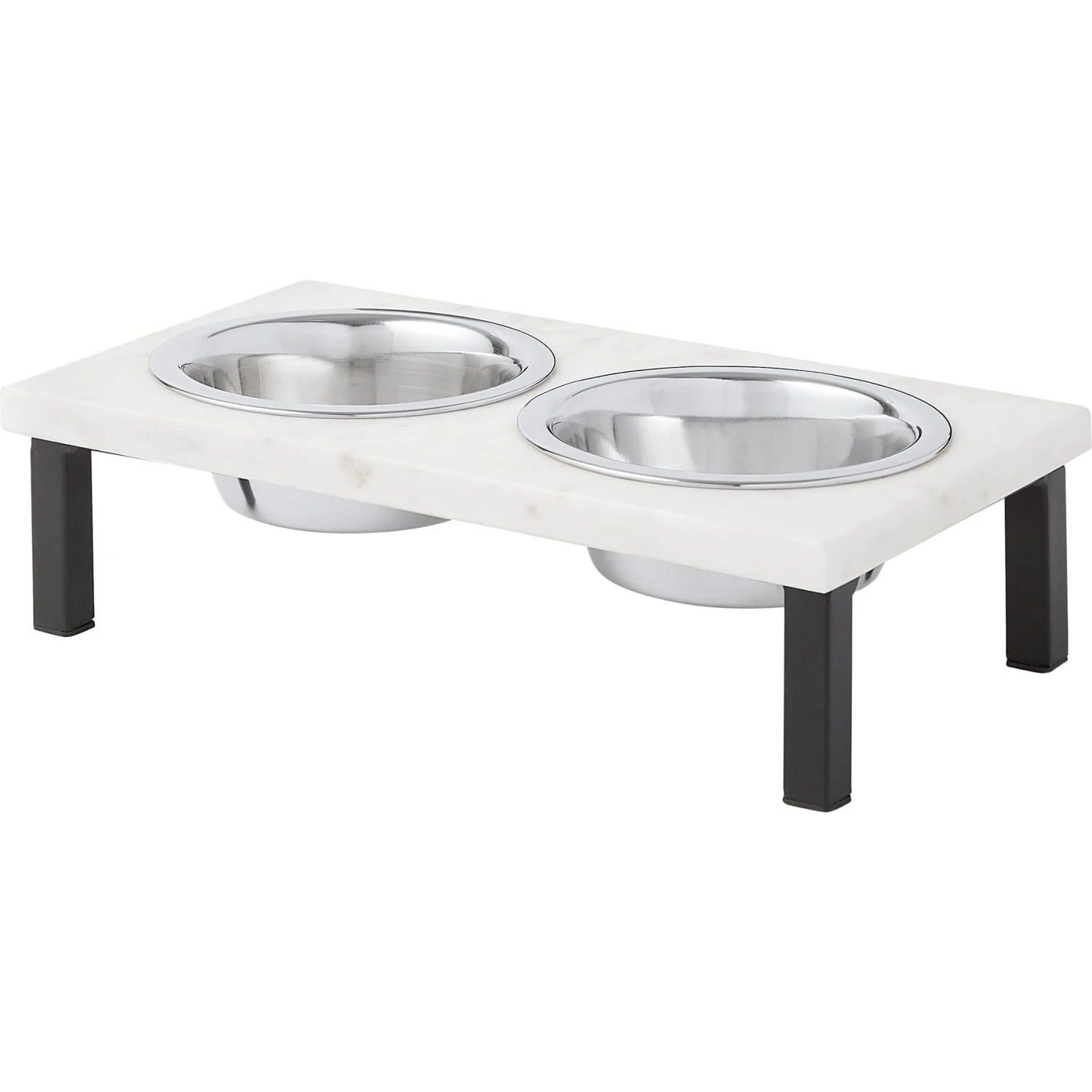 Frisco Marble Elevated Stainless Steel Double Diner Dog & Cat Bowls 1 Frisco Marble Elevated Stainless Steel Double Diner Dog & Cat Bowls