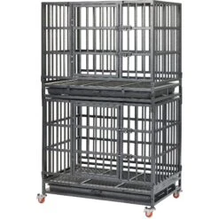 Frisco Ultimate Foldable & Stackable Heavy Duty Steel Metal Single Door Dog Crate -Pet Care Sales 280395 PT4. AC SS1800 V1632851515