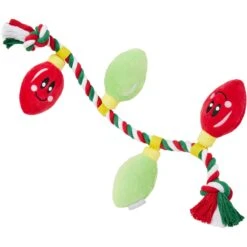 Featured Products 23 Frisco Holiday Lights Plush With Rope Squeaky Dog Toy