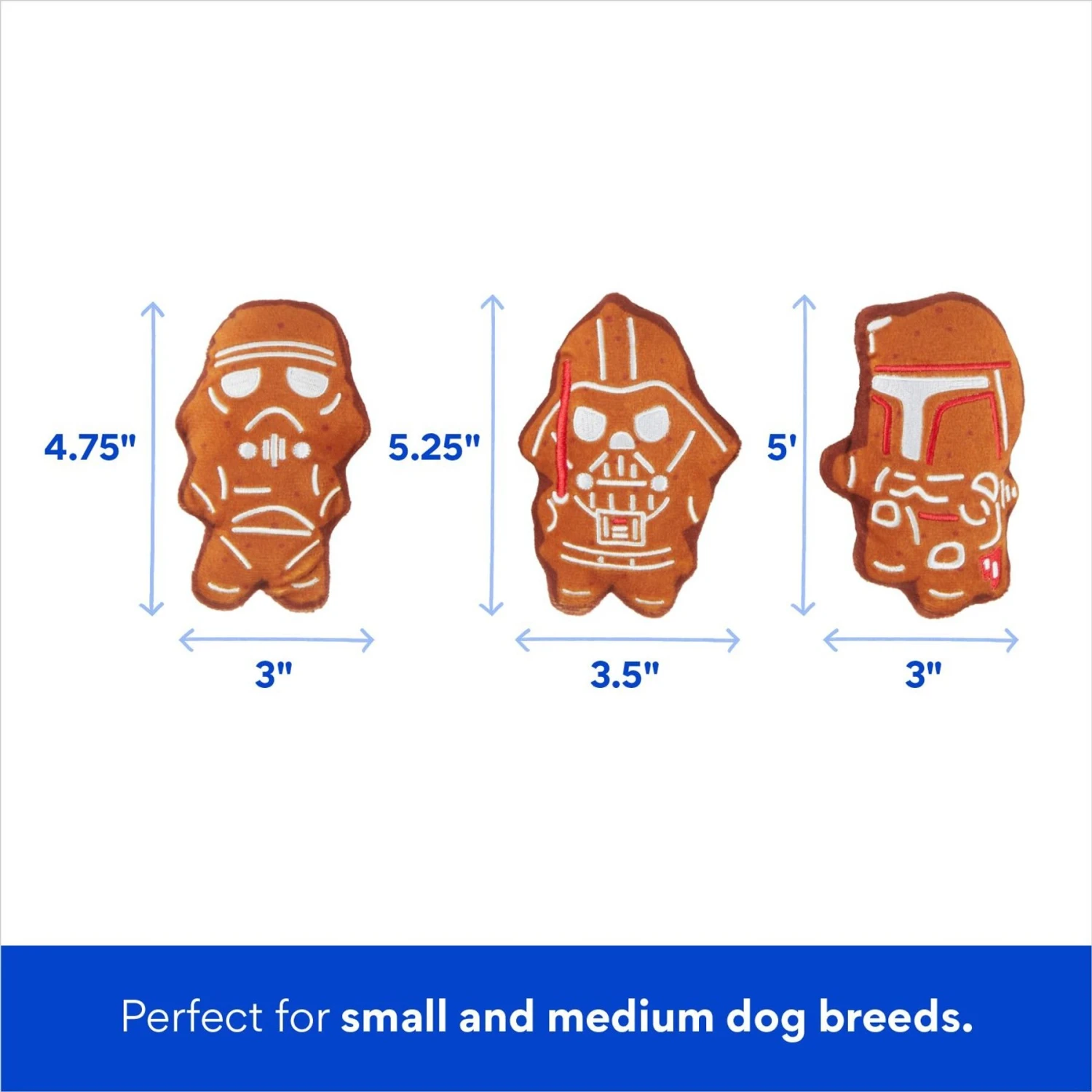 STAR WARS Holiday DARTH VADER, BOBA FETT & STORMTROOPER Cookie Plate Plush Squeaky Dog Toy, 4 Count 3 STAR WARS Holiday DARTH VADER, BOBA FETT & STORMTROOPER Cookie Plate Plush Squeaky Dog Toy, 4 Count - Image 3