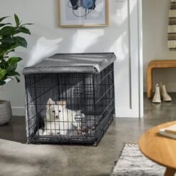 Frisco Faux Linen Dog Crate Cover 11 Frisco Faux Linen Dog Crate Cover -Pet Care Sales 289630 PT5. AC SS1800 V1644249178