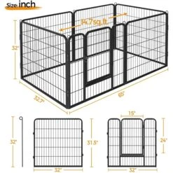 Yaheetech Heavy Duty Wire Dog & Cat Playpen, Black 10 Yaheetech Heavy Duty Wire Dog & Cat Playpen, Black -Pet Care Sales 295094 PT2. AC SS1800 V1659907877