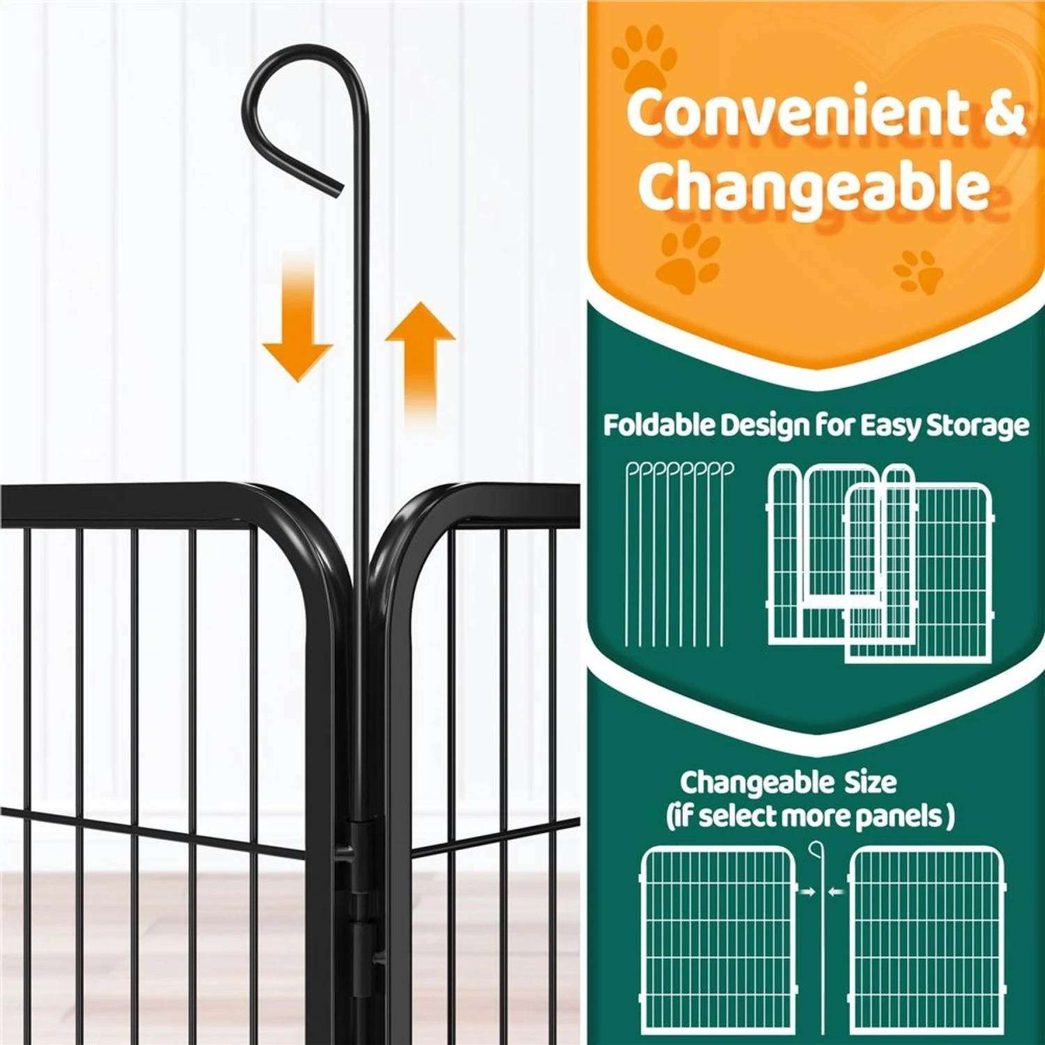 Yaheetech 8-Panel Wire Dog & Cat Exercise Playpen, 26-in W X 32-in H 6 Yaheetech 8-Panel Wire Dog & Cat Exercise Playpen, 26-in W X 32-in H - Image 6