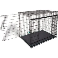 Frisco Heavy Duty Enhanced Lock Sliding Double Door Fold & Carry Wire Dog Crate & Mat Kit, 54 Inch -Pet Care Sales 297463 PT6. AC SS1800 V1633115115