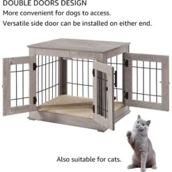 Unipaws Wooden Wire Dog Crate Furniture End Table -Pet Care Sales 299112 PT4. AC SS1800 V1664533739