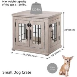 Unipaws Wooden Wire Dog Crate Furniture End Table -Pet Care Sales 299112 PT7. AC SS1800 V1640272286