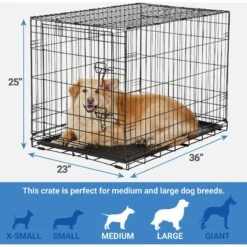 Frisco Fold & Carry Single Door Collapsible Wire Dog Crate & Frisco Premium Extra Large Printed Dog Training & Potty Pads -Pet Care Sales 303438 PT2. AC SS1800 V1623073652
