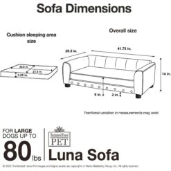 Enchanted Home Pet Luna Sofa Cat & Dog Bed With Removable Cover -Pet Care Sales 305365 PT6. AC SS1800 V1623249766