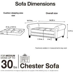 Enchanted Home Pet Chester Sofa Cat & Dog Bed 13 Enchanted Home Pet Chester Sofa Cat & Dog Bed -Pet Care Sales 305371 PT6. AC SS1800 V1623281556