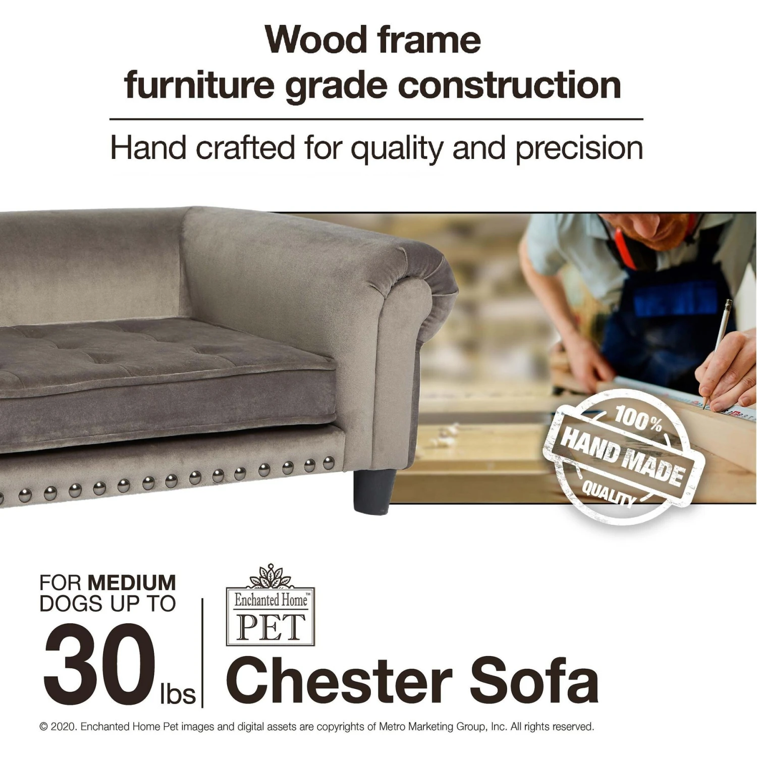 Enchanted Home Pet Chester Sofa Cat & Dog Bed 8 Enchanted Home Pet Chester Sofa Cat & Dog Bed - Image 8