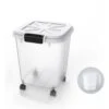 Hanamya BPA Free Pet Food Storage Container & Measuring Cup, White & Grey