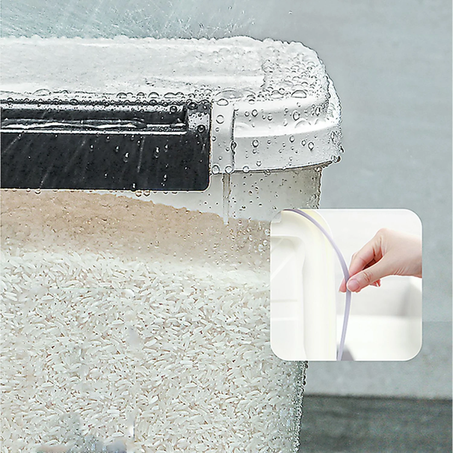 Hanamya BPA Free Pet Food Storage Container & Measuring Cup, White & Grey 5 Hanamya BPA Free Pet Food Storage Container & Measuring Cup, White & Grey - Image 5