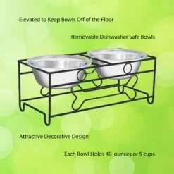 Pet Adobe Modern Double Elevated Dog Bowl -Pet Care Sales 315043 PT2. AC SS1800 V1626398511