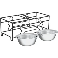 Pet Adobe Modern Double Elevated Dog Bowl -Pet Care Sales 315043 PT6. AC SS1800 V1626392862