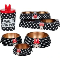 Disney Minnie Mouse Peek-A-Boo Melamine Stainless Steel Double Dog & Cat Bowl -Pet Care Sales 315286 PT8. AC SS1800 V1647288806