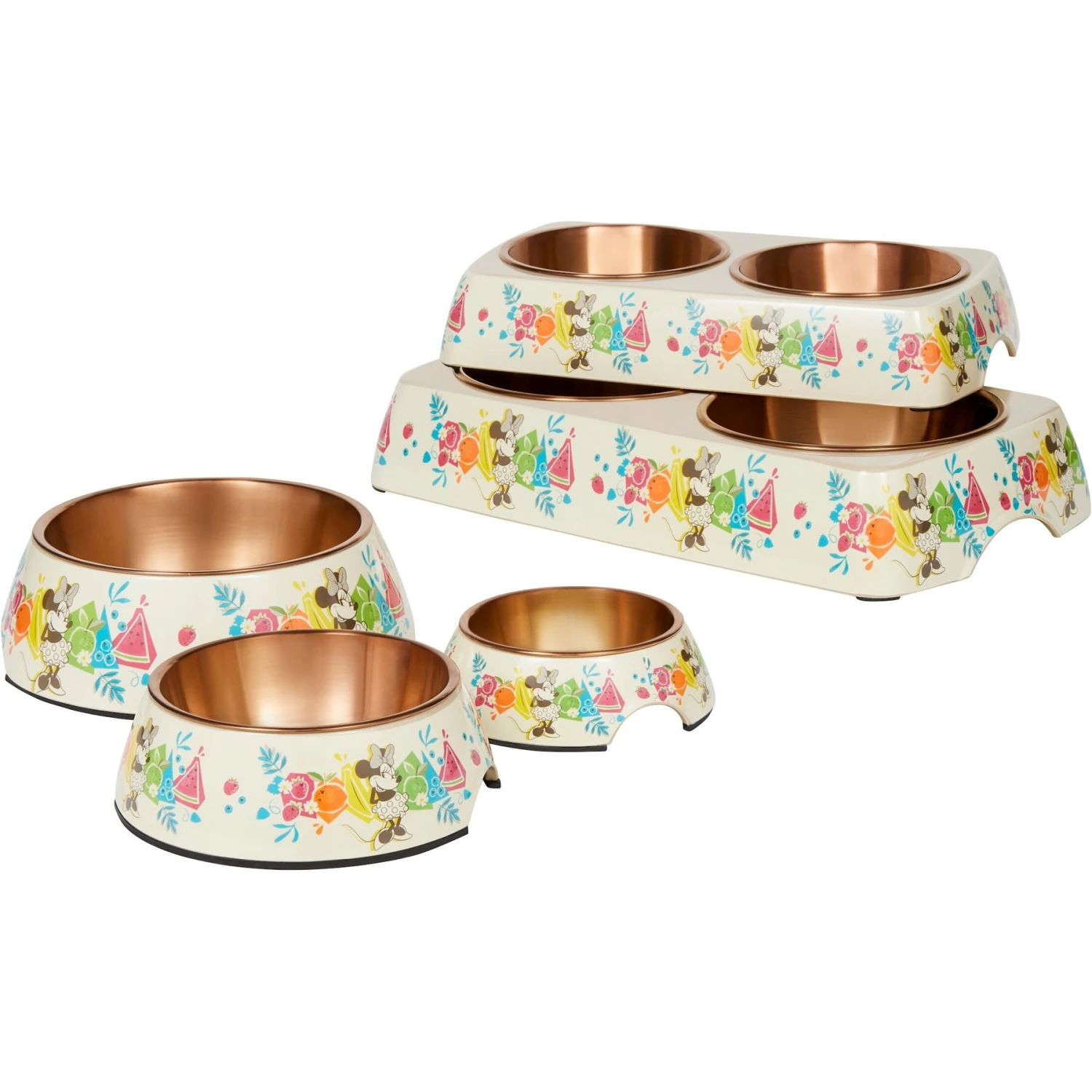 Disney Minnie Mouse Summer Bamboo Melamine Stainless Steel Double Dog & Cat Bowl 8 Disney Minnie Mouse Summer Bamboo Melamine Stainless Steel Double Dog & Cat Bowl - Image 8