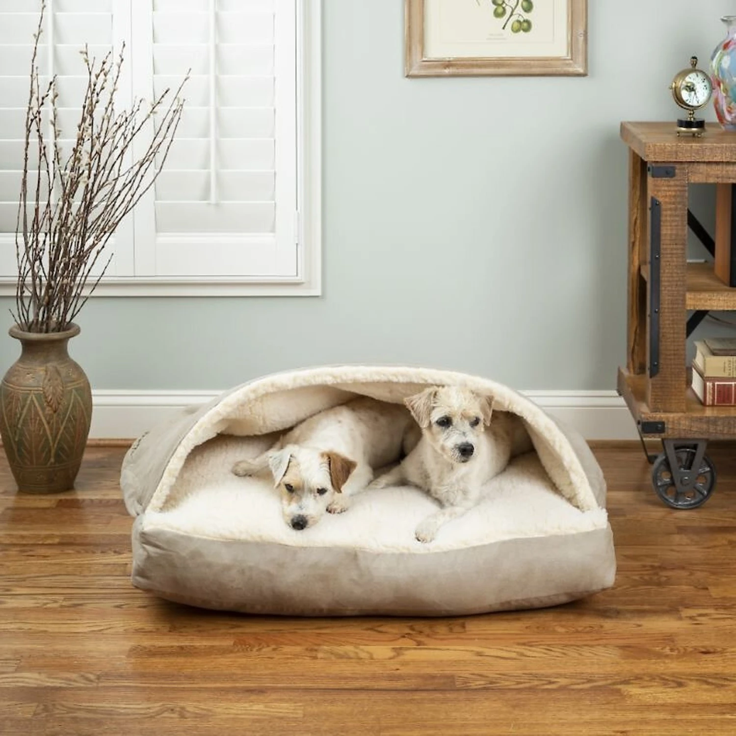 Snoozer Pet Products Luxury Microsuede Rectangle Cozy Cave Covered Dog Bed With Removable Cover 1 Snoozer Pet Products Luxury Microsuede Rectangle Cozy Cave Covered Dog Bed With Removable Cover
