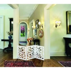 Etna Wooden Scroll Design Dog Gate -Pet Care Sales 318420 PT2. AC SS1800 V1628288513