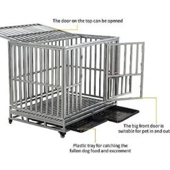 SMONTER Heavy Duty I Shape Dog Crate, Silver -Pet Care Sales 331300 PT3. AC SS1800 V1634084483