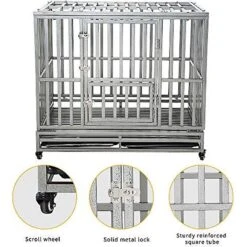 SMONTER Heavy Duty I Shape Dog Crate, Silver -Pet Care Sales 331300 PT6. AC SS1800 V1634076162