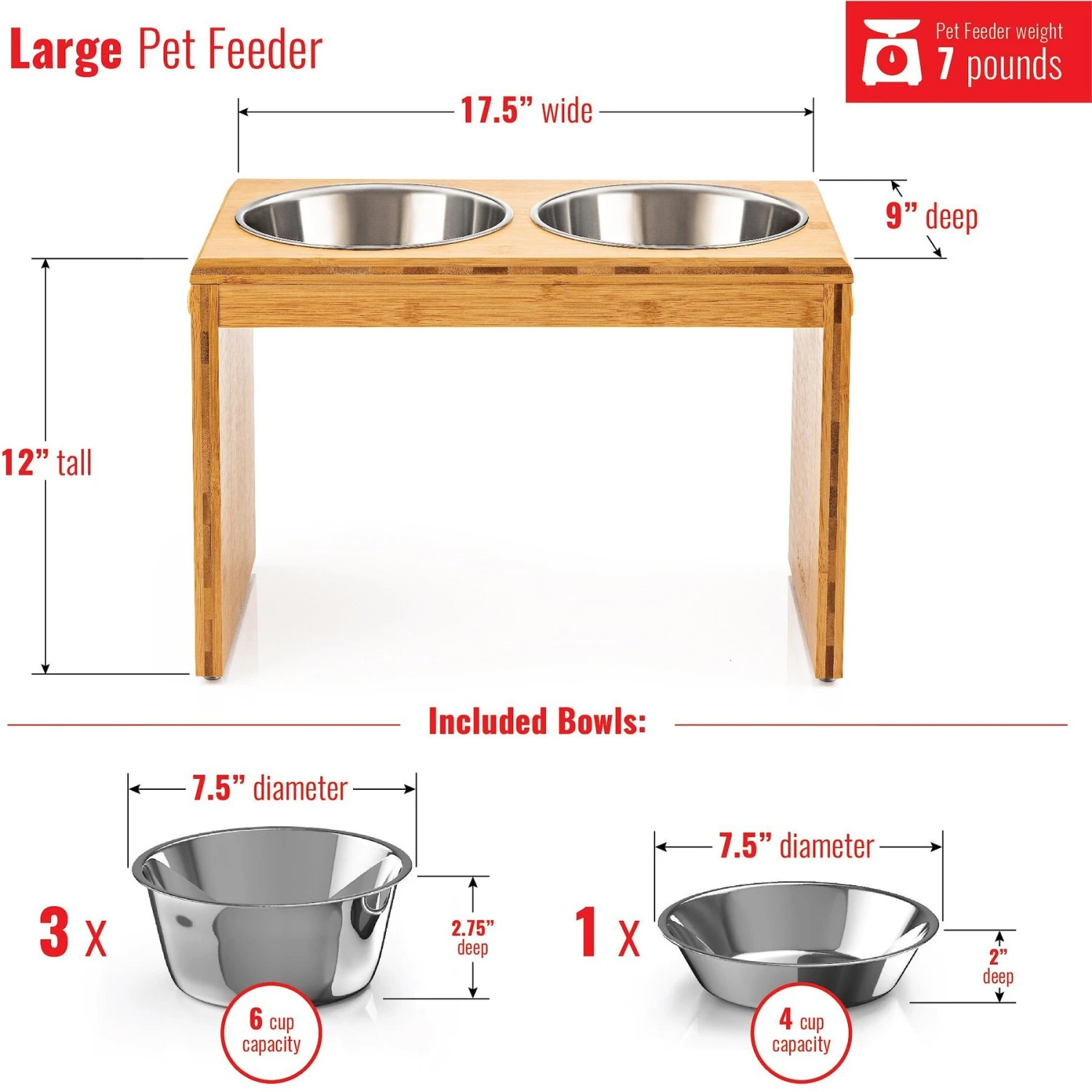 Pawfect Pets Elevated Feeder Raised Dog Bowl Stand With Four Stainless Steel Bowls, Large, 12-in 4 Pawfect Pets Elevated Feeder Raised Dog Bowl Stand With Four Stainless Steel Bowls, Large, 12-in - Image 4