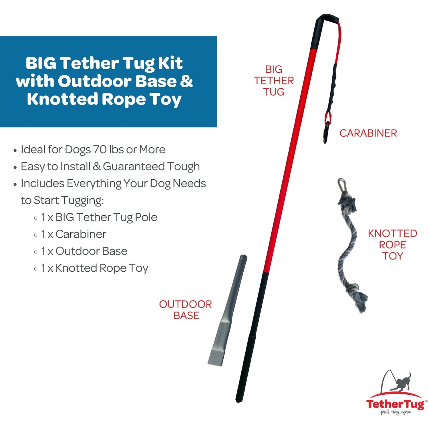 Tether Tug Big Dog Toy 2 Tether Tug Big Dog Toy - Image 2